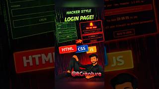 Hacker UI style login project! 😲 HTML CSS Magic #programming #webdevelopment #hacker
