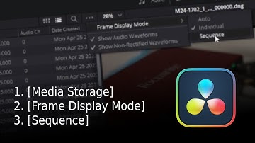 How to import image sequence in DaVinci Resolve? [Media Storage] - [Frame Display Mode] - [Sequence]