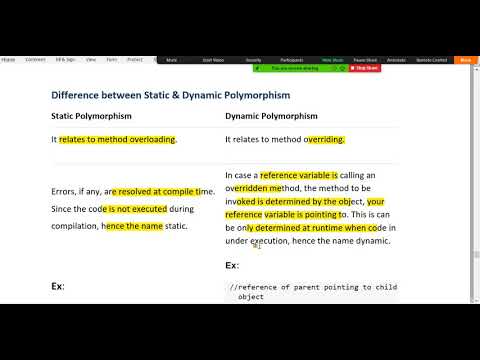 OOP WK 13 Video 11 Static VS Dynamic polymorphism - YouTube
