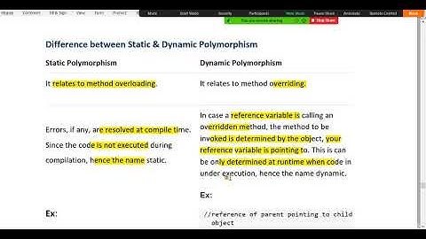 OOP WK 13 Video 11 Static VS Dynamic polymorphism