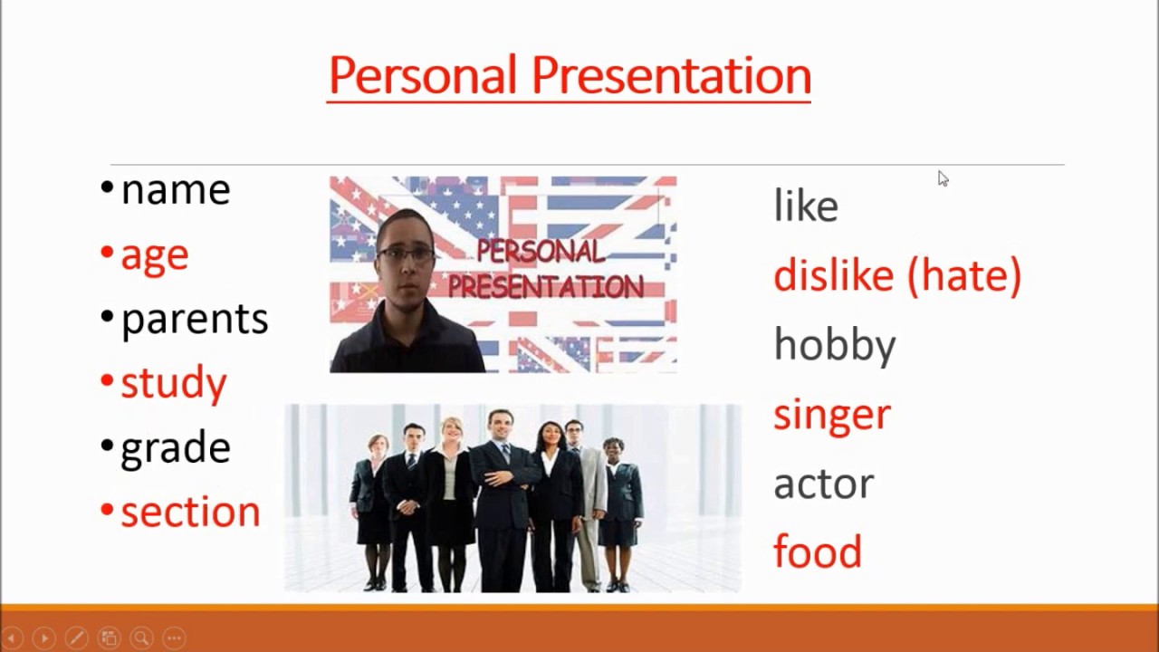 personal presentation en ingles