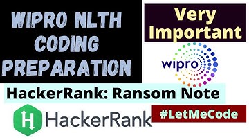 Wipro NLTH Coding Questions in Python | Ransom Note HackerRank Solution in Python