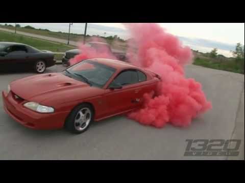 SN95 Mustang  - Red Tire Burnout