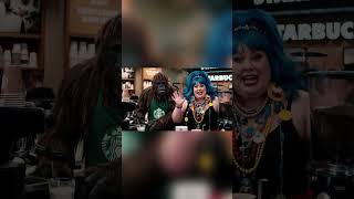 Bigfoot Meets A New Coworker At Starbucks