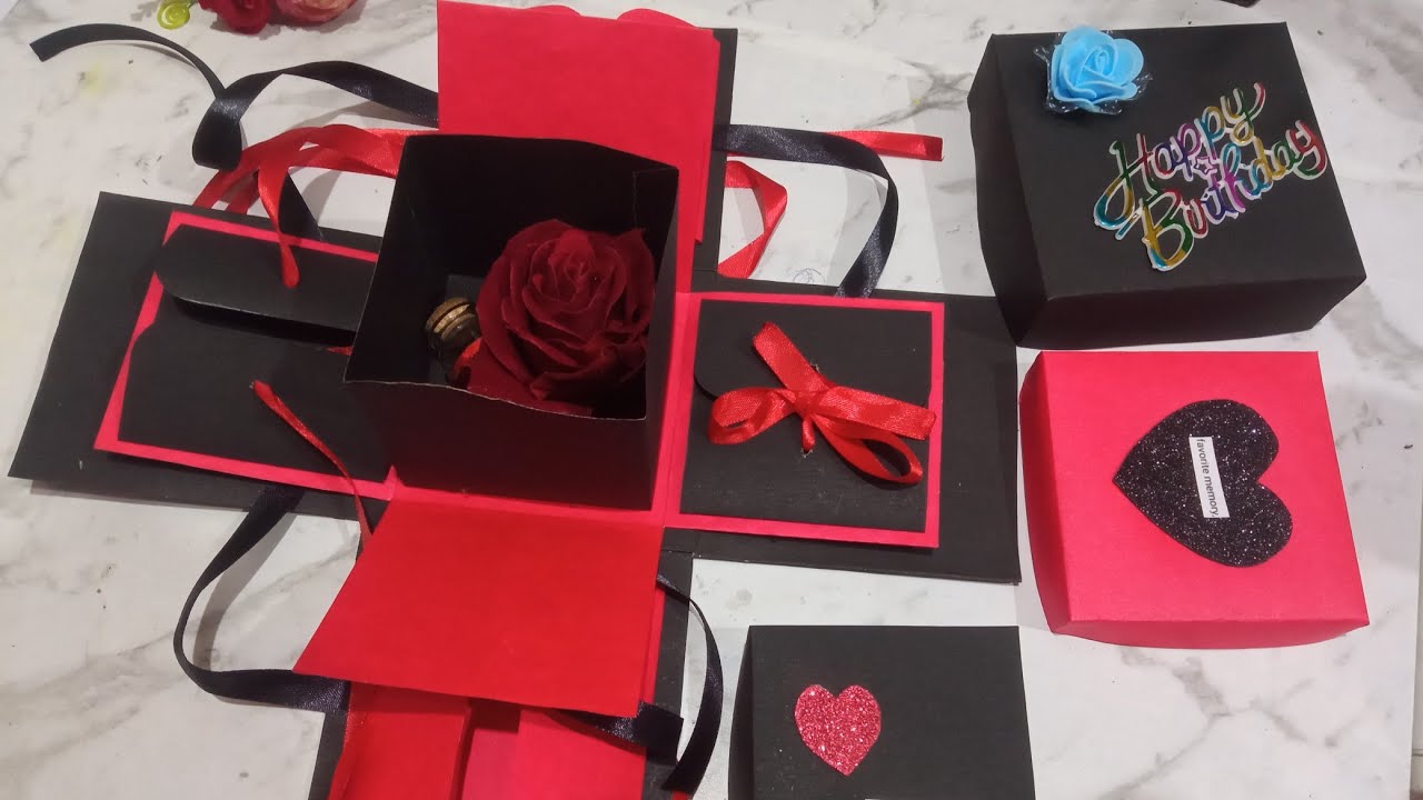 How to make Explosion Box For Birthday / Anniversary/Valentine's Day ...