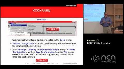 Keithley 4200-SCS Lecture 7: KCON Utility Overview