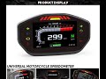 Universal Motorcycle LCD TFT Digital Speedometer 14000RPM 6GEAR For1 2 4 Cylinders Meter