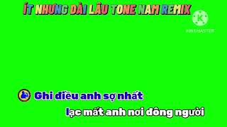 KARAOKE ÍT NHƯNG DÀI LÂU TONE NAM REMIX NỀN XANH