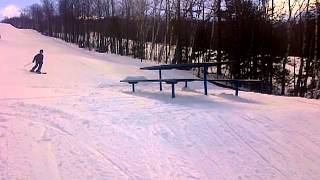 Alec Picnic Table Skiing 2013-03-26