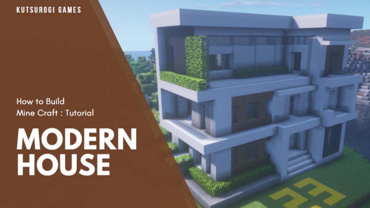 マインクラフト モダンな家の作り方 簡単に出来る横長の細身な現代建築 Minecraft How To Build Modern House Youtube
