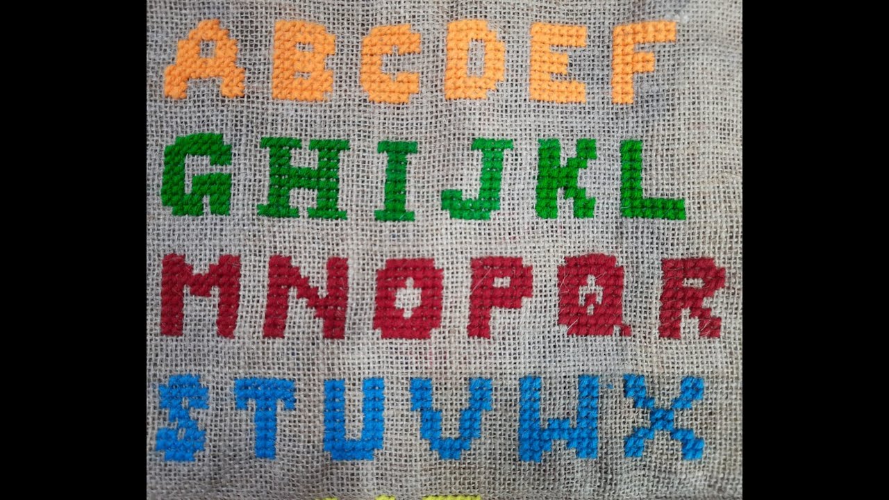 Awesome alphabet cross stitch design, ABCD  alphabet design