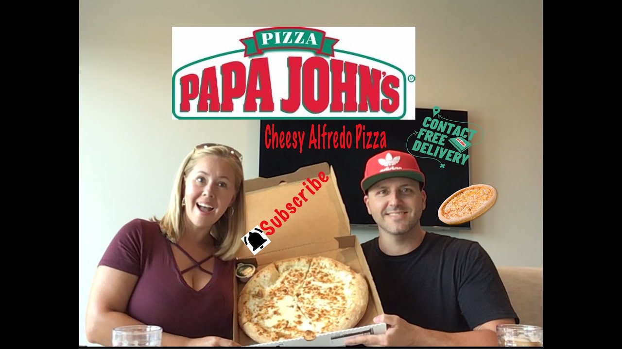 Papa Johns Cheesy Alfredo Pizza Review Youtube