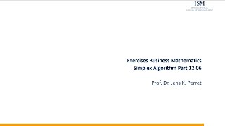 Exercise Simplex Algorithm Part 12.06