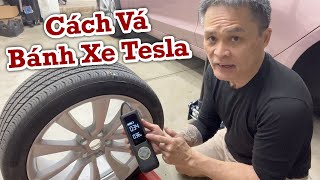 Cách Vá Bánh Xe Tesla Khi Bị Cán Đinh