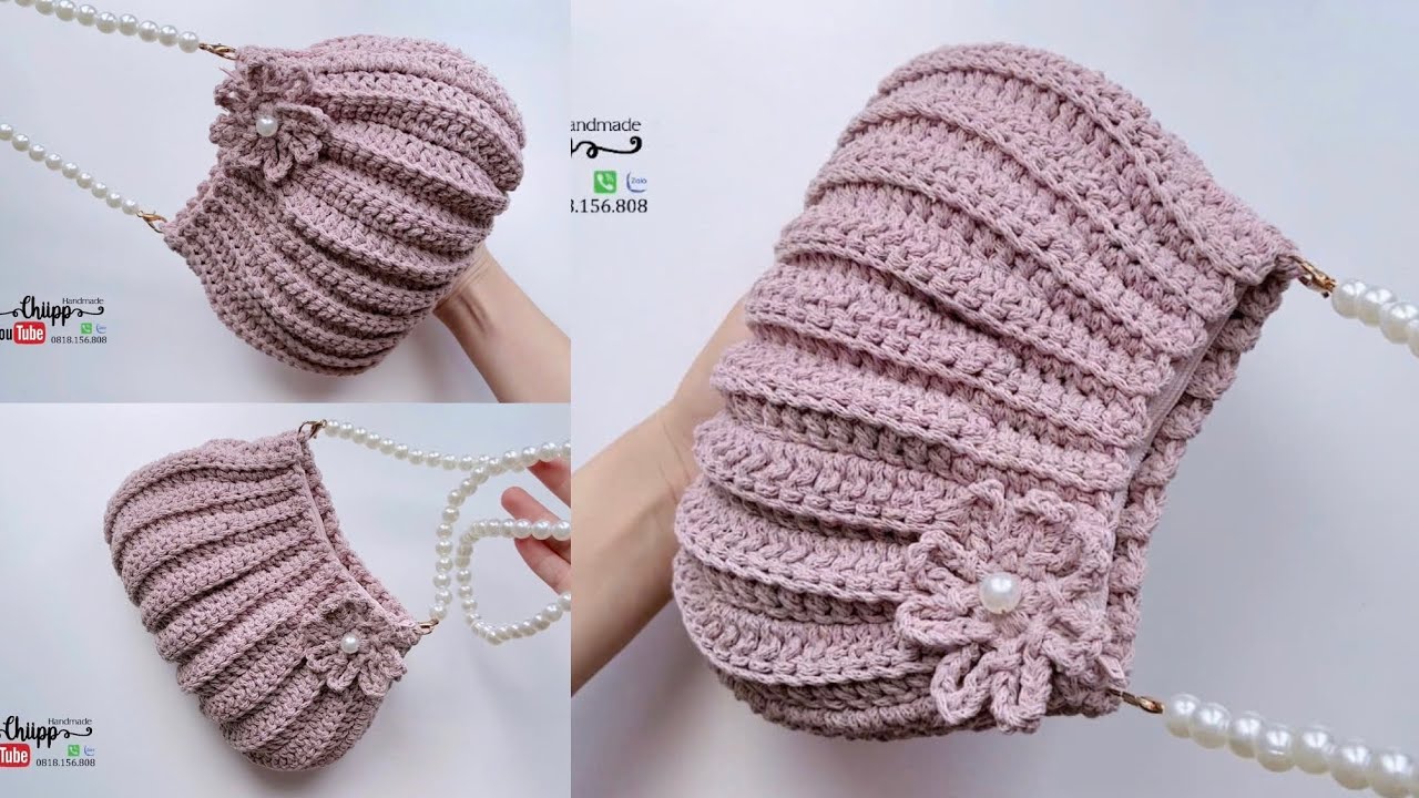 Вязаная крючком сумка 🧶 Роскошная вязаная крючком сумка для вечеринки