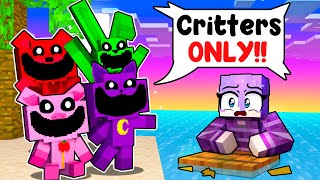 One Human on a SMILING CRITTER Island in Minecraft!