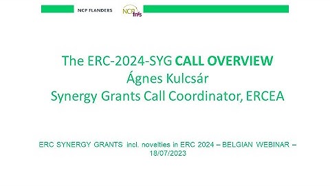Jul 2023 - Ágnes Kulcsár (ERC Synergy grants call Coordinator, ERC Executive Agency)