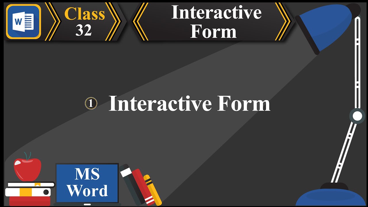 MS Word Interactive Form - Class#32 Urdu / Hindi - YouTube