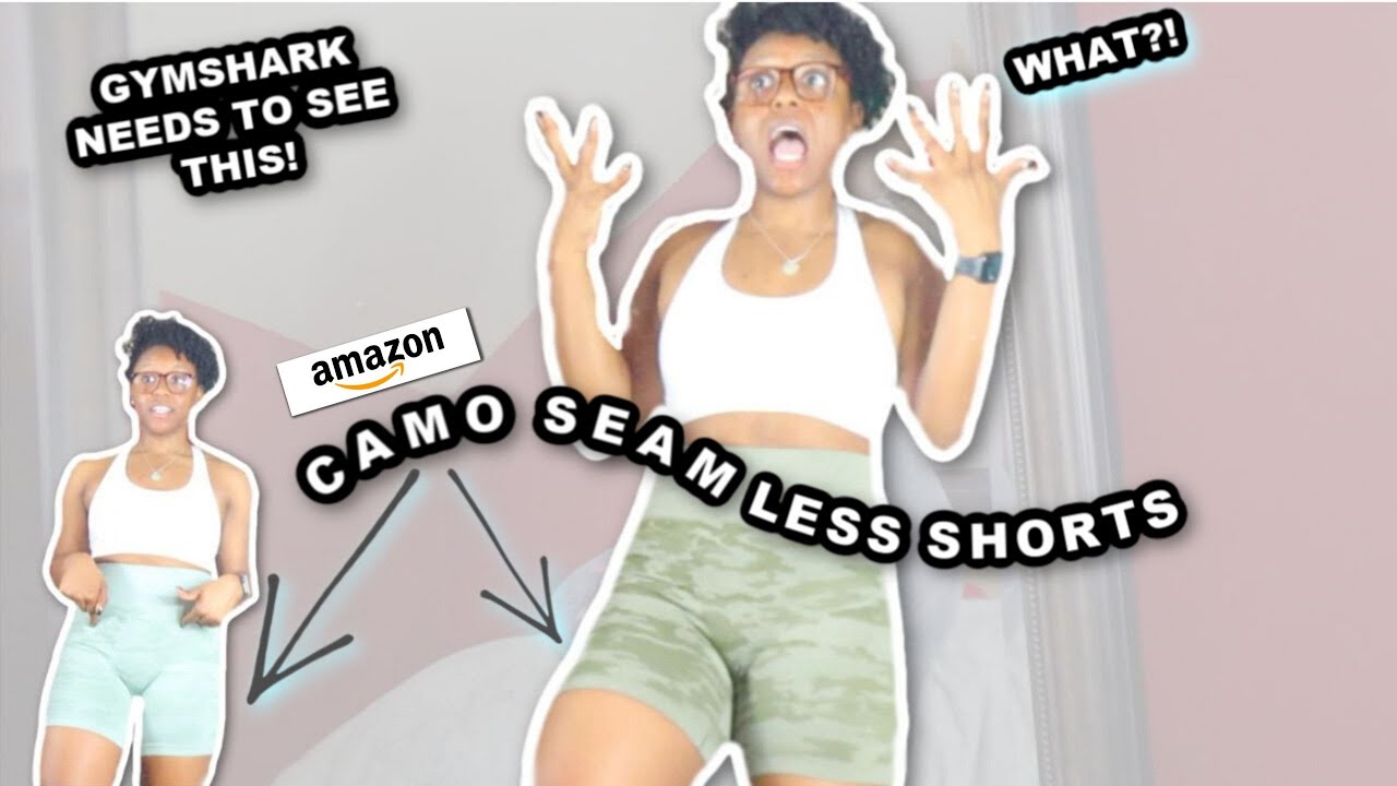 GYMSHARK CAMO SEAMLESS dupes?! Camo Seamless Shorts Try-On Haul