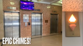 EPIC Chimes! Westinghouse (mod. OTIS) Traction elevators @ The Harvey Building - West Palm Beach, FL