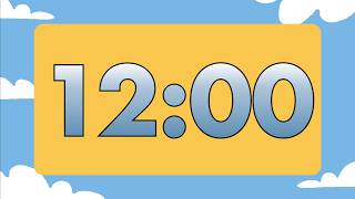 12 Minute Fun Relaxing Summer Classroom Timer (No Music, Happy Synth Alarm at End)