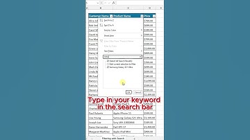 Filter with Search - MIcrosoft Excel Tip