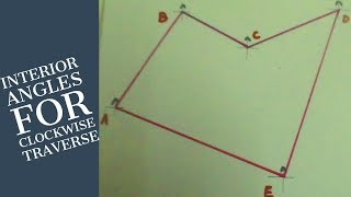 Interior Angles | Included angles Computation for Clockwise Traverse | Compass surverying
