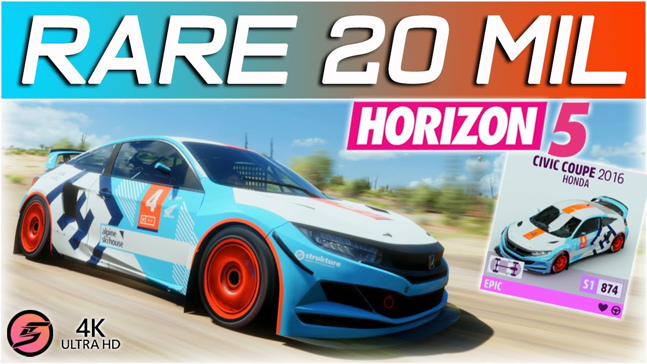 Honda Civic Coupe Forza Horizon 5 HOW TO GET 2016 Honda Civic Coupe Forza Horizon 5 FREE UNLOCK - YouTube
