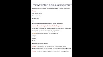 20232024 MENDIX RAPID DEVELOPER CERTIFICATION EXAM ACTUAL QUESTIONS AND VERIFIED ANSWERS AGRADE