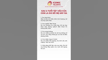 Sau 2 Tuổi Tật Xấu Của Con Là Do Bố Mẹ Gây Ra. #daycondungcach #iconictalents #cachdaycon