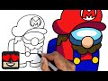 How To Draw Super Mario Crewmate | Among Us