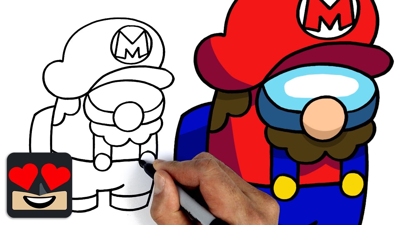 How To Draw Super Mario Crewmate | Among Us - YouTube