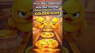 Pizza Race Challenge! 🍕😺🦆 | Who Gets the Golden Slice?! (Shorts) screenshot 1