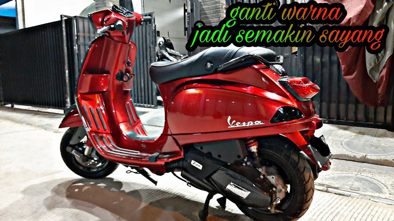 Repaint vespa s 125cc Redcandy Carbon YouTube