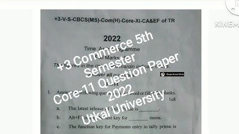 +3 (Bcom) 5th Semester Core-11 Question Paper 2022 | Utkal University | Commerce Question Paper |