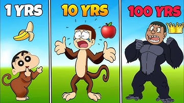 Shinchan And Nobita Play Noob Vs Pro Vs Hacker In King Monkey RUN 3D 🤣🤣 | Funny Game |