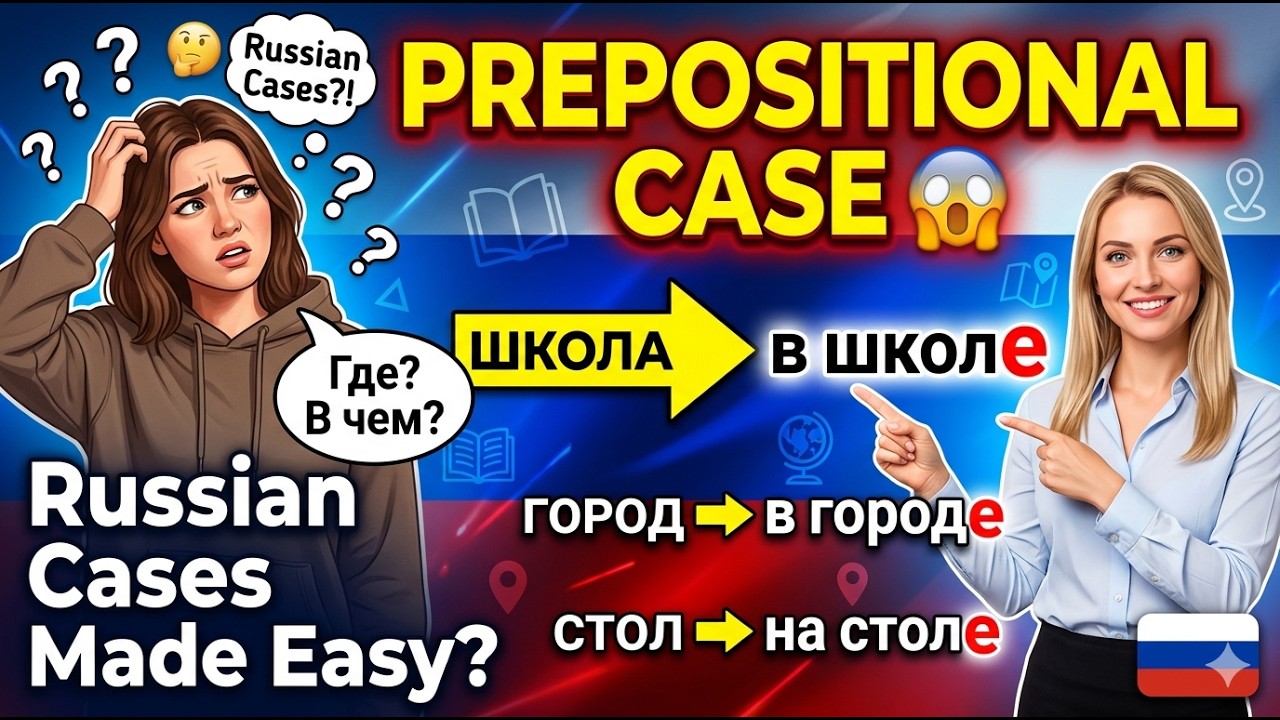 Russian for Beginners | Prepositional Case (Предложный Падеж) - YouTube
