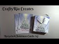 Make gift bags from used Christmas Cards (any size) - Recycled Christmas Cards #27