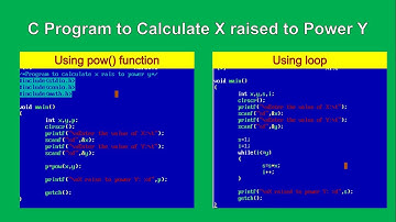 C Program to calculate X raised to power Y | #UsingLoops #UsingPOWfunction