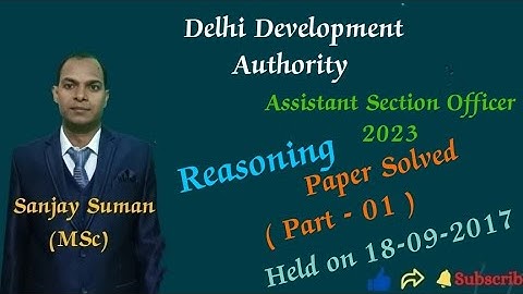 DDA ASO 2023 / Reasoning Paper Solved / Held on 18-09-2017
