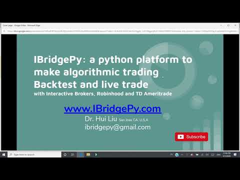 pip Install dependencies Algorithmic trading Python Interactive Brokers Robinhood TD Ameritrade