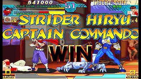 Marvel vs Capcom 1 ( Arcade ) - Captain Commando / Strider Hiryu Playthrough ( May 11, 2018 )