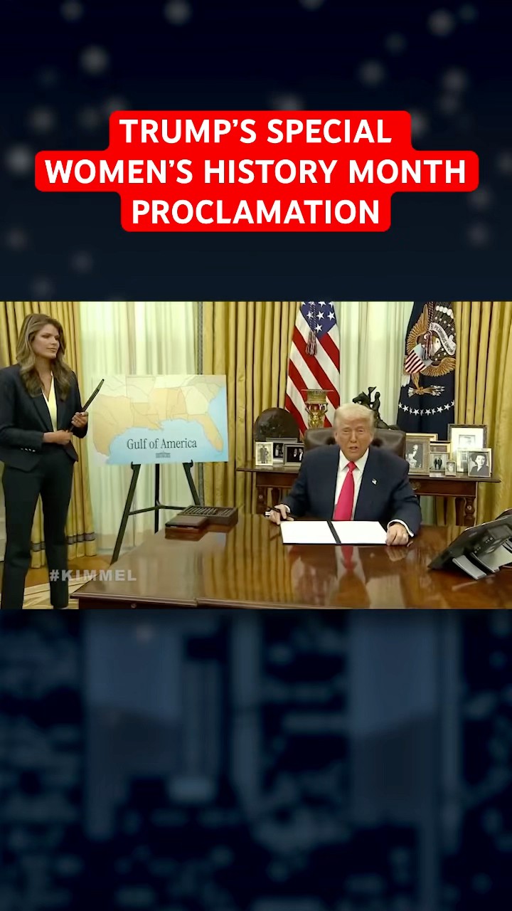 Donald #Trump whips out the sharpie for a special Women’s History Month proclamation! #Kimmel