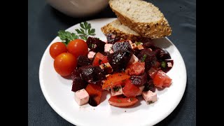 Delicious Beetroot  & Feta Cheese Salad.  سلطة البنجر (الباربا) بجبنة الفتا اللذيذة