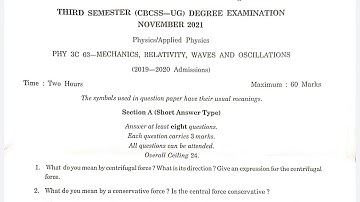 3rd Sem Complimentary Physics QP 2021 | Calicut University |#heypeople #3rdsemester #universityexam