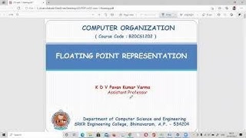 Floating Point Arithmetic || Multiply & DIVIDE || COA || Zoom Recorded Video || SRKR || Telugu