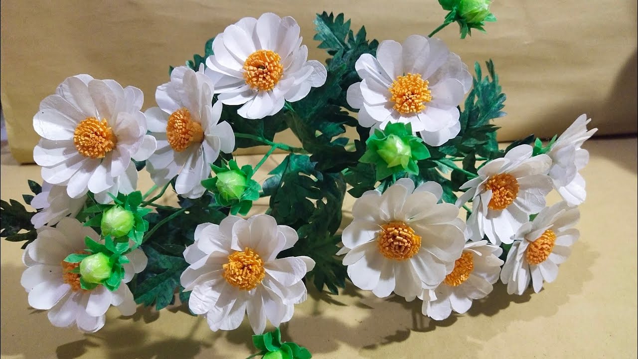 Cara Membuat Bunga  Daisy  dari  Kantong Plastik  Kresek YouTube
