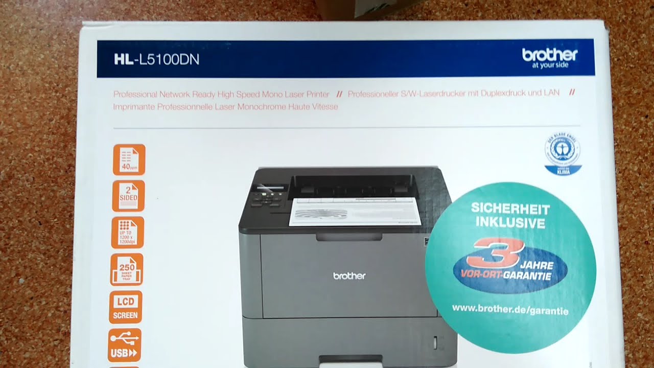 Printer Brother HL-L5100DN TEST/ - YouTube