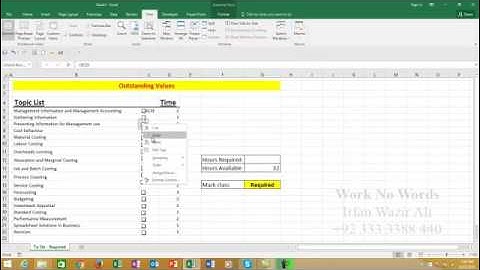 43. To Do Required in Excel 2013 Urdu Tutorials by Irfan Bakaly