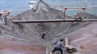 Barge unloads 3000 tons of alluvial sand | Relaxing Sound For Stress Relief Anxiety Satisfying video